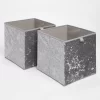 OHS Crushed Velvet Cube Storage Boxes, Grey - 2 Pack