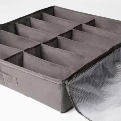 OHS 12 Grid Shoe Underbed Storage Box - Charcoal -Sienna Store oastgsdcl 3s