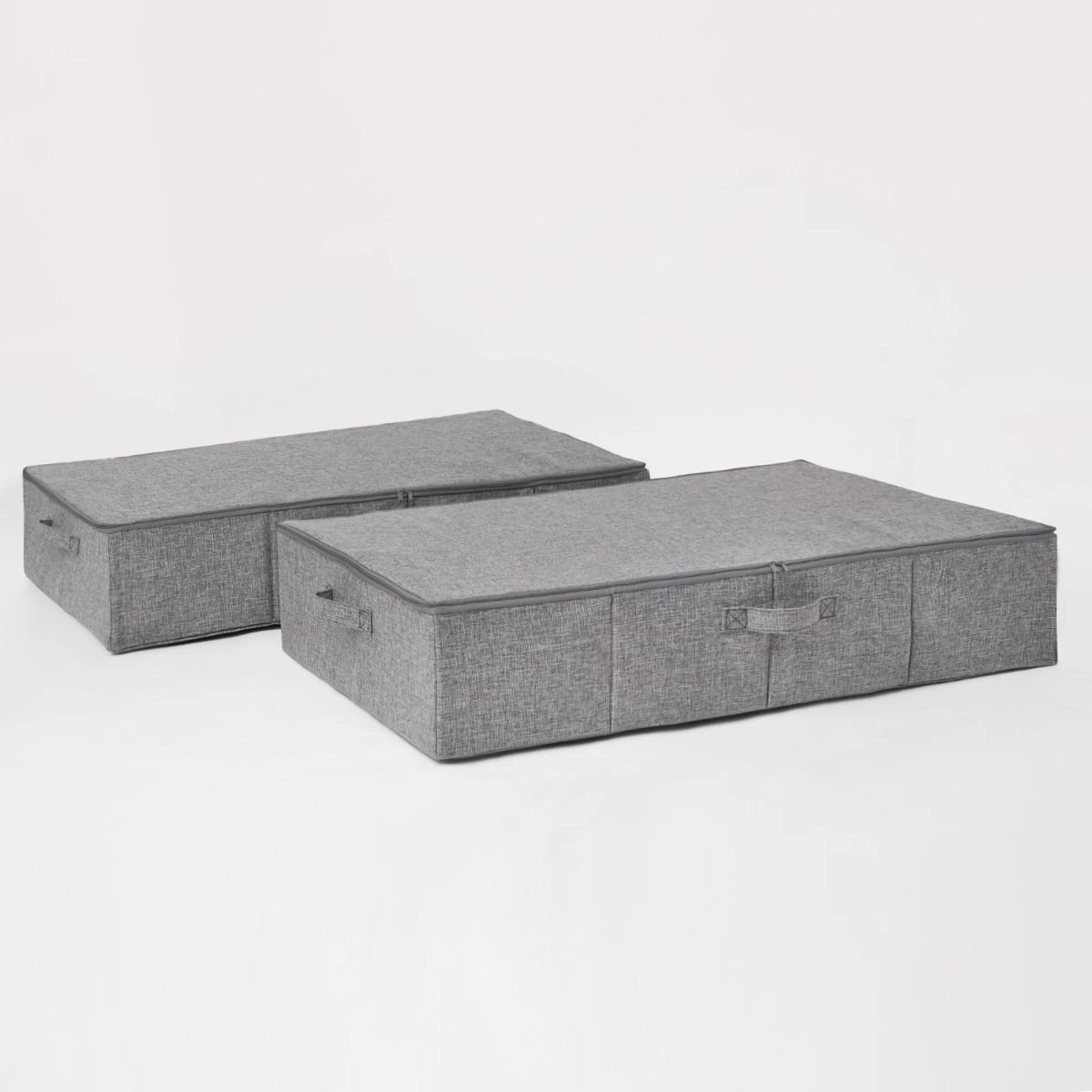 OHS Faux Linen Underbed Storage Bag, Charcoal - 2 Pack 1 OHS Faux Linen Underbed Storage Bag, Charcoal - 2 Pack