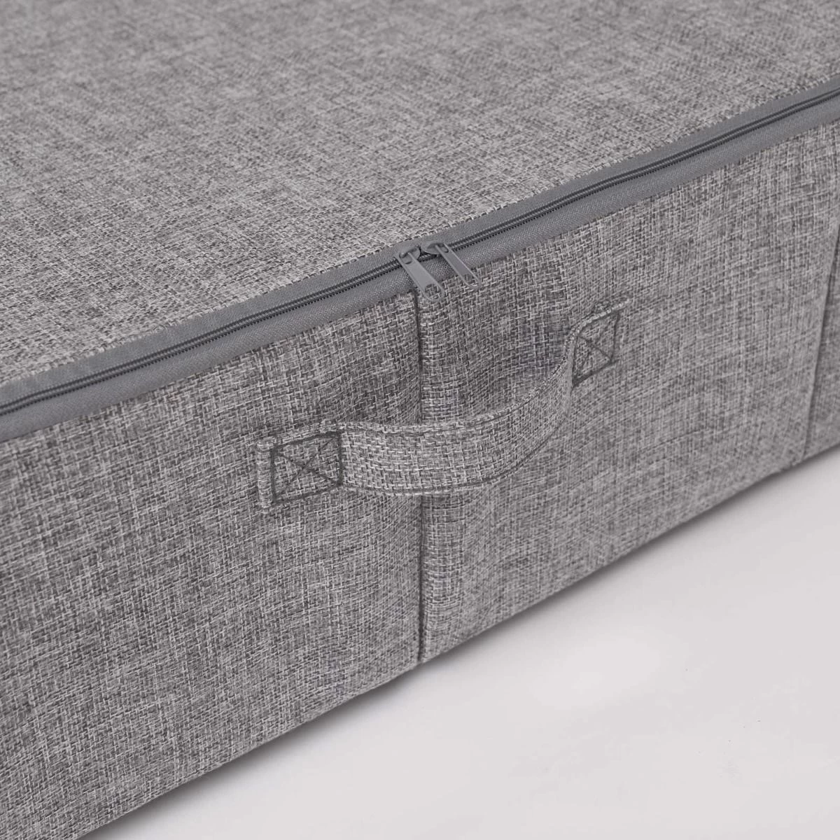 OHS Faux Linen Underbed Storage Bag, Charcoal - 2 Pack 5 OHS Faux Linen Underbed Storage Bag, Charcoal - 2 Pack - Image 5
