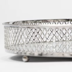 OHS Round Metal Mirrored Tray - Silver 9 OHS Round Metal Mirrored Tray - Silver -Sienna Store oatrmetsi 3s