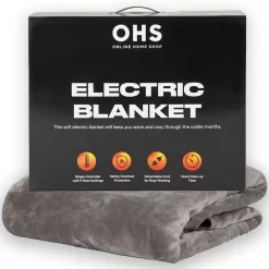 OHS Heated Over Electric Blanket - Charcoal -Sienna Store obebflccl 10s