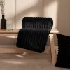 OHS Faux Fur Thick Rib Throw, Black - 125 X 150cm