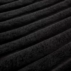 OHS Faux Fur Thick Rib Throw, Black - 125 X 150cm -Sienna Store obffribbk 3srib