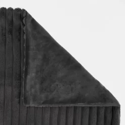 OHS Faux Fur Thick Rib Throw, Charcoal - 125 X 150cm -Sienna Store obffribcl 4s