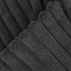 OHS Faux Fur Thick Rib Throw, Charcoal - 125 X 150cm -Sienna Store obffribcl 5s