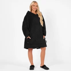 OHS Electric Heated Oversized Hoodie Blanket - Black -Sienna Store obhehodbk 1s