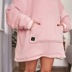 OHS Electric Heated Oversized Hoodie Blanket - Blush -Sienna Store obhehodbl 5s 1 1