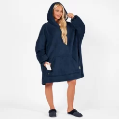 OHS Electric Heated Oversized Hoodie Blanket - Navy -Sienna Store obhehodnv 2s