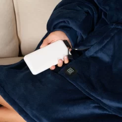 OHS Electric Heated Oversized Hoodie Blanket - Navy -Sienna Store obhehodnv 6s