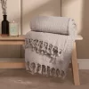 OHS Tassel Sherpa Throw - Grey