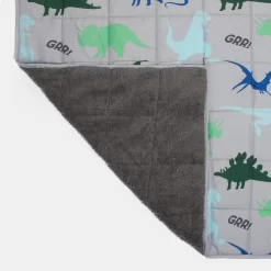 OHS Kids Teddy Fleece Dinosaur Weighted Blanket - Grey -Sienna Store obwedingy 5s