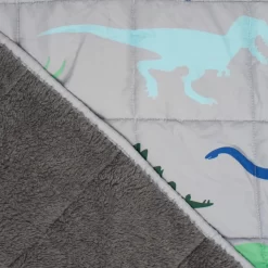 OHS Kids Teddy Fleece Dinosaur Weighted Blanket - Grey -Sienna Store obwedingy 6s