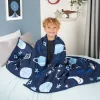 OHS Kids Teddy Fleece Space Weighted Blanket - Navy