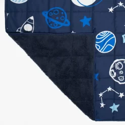 OHS Kids Teddy Fleece Space Weighted Blanket - Navy -Sienna Store obwespcnv 5s