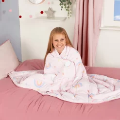 OHS Kids Teddy Fleece Unicorn Weighted Blanket - Blush