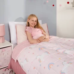 OHS Kids Teddy Fleece Unicorn Weighted Blanket - Blush 9 OHS Kids Teddy Fleece Unicorn Weighted Blanket - Blush -Sienna Store obweunibl 3s