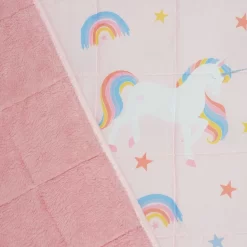 OHS Kids Teddy Fleece Unicorn Weighted Blanket - Blush 11 OHS Kids Teddy Fleece Unicorn Weighted Blanket - Blush -Sienna Store obweunibl 5s