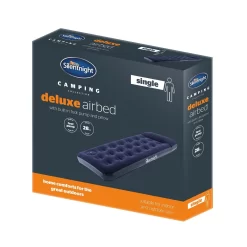 Silentnight Camping Collection Flocked Airbed With Built-In Foot Pump, Blue - Single -Sienna Store ocabfoobe01 1