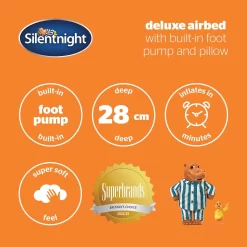 Silentnight Camping Collection Flocked Airbed With Built-In Foot Pump, Blue - Single -Sienna Store ocabfoobe01 5