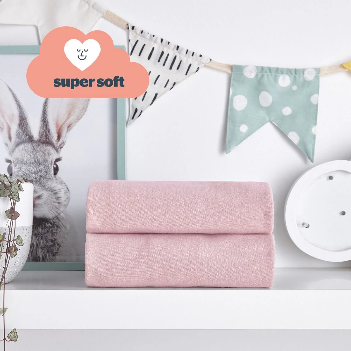 Silentnight Safe Nights 2 Pack Fitted Sheet, Crib - Pink 2 Silentnight Safe Nights 2 Pack Fitted Sheet, Crib - Pink - Image 2