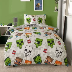 Minecraft Reversible Duvet Set, Grey 7 Minecraft Reversible Duvet Set, Grey -Sienna Store odhsmingy 3s 2