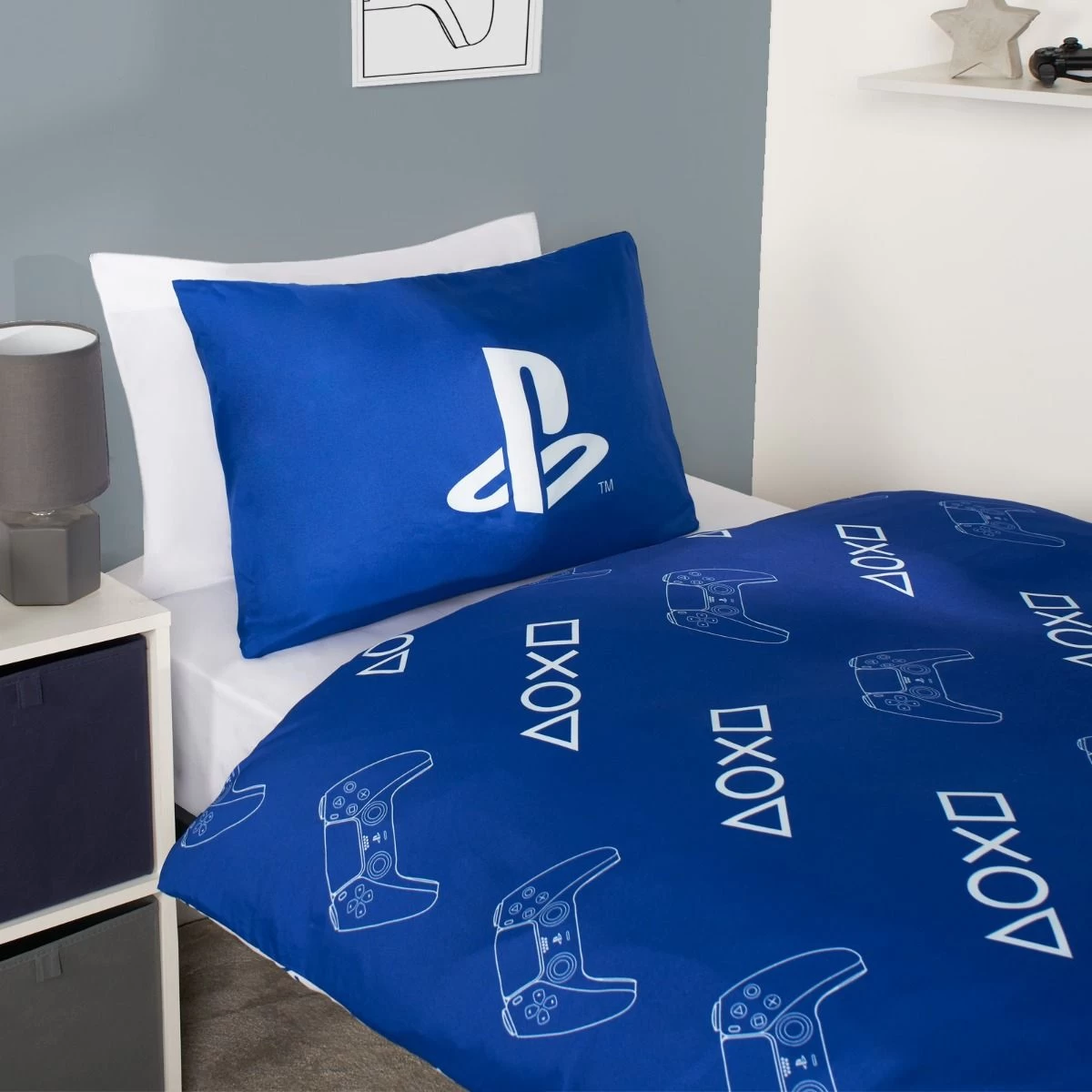 PlayStation Player Reversible Duvet Set - Blue 5 PlayStation Player Reversible Duvet Set - Blue - Image 5