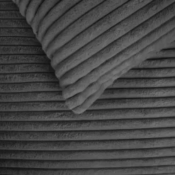 OHS Ribbed Faux Fur Duvet Set - Charcoal -Sienna Store odhsribcl 4s 4