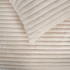 OHS Ribbed Faux Fur Duvet Set - Cream -Sienna Store odhsribcr 4s 4