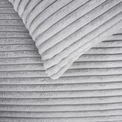 OHS Ribbed Faux Fur Duvet Set - Silver -Sienna Store odhsribsi 4s 4