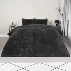 OHS Fluffy Duvet Set - Charcoal