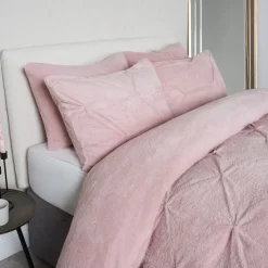 OHS Teddy Pintuck Duvet Set - Blush -Sienna Store odhstpibl 3s 4