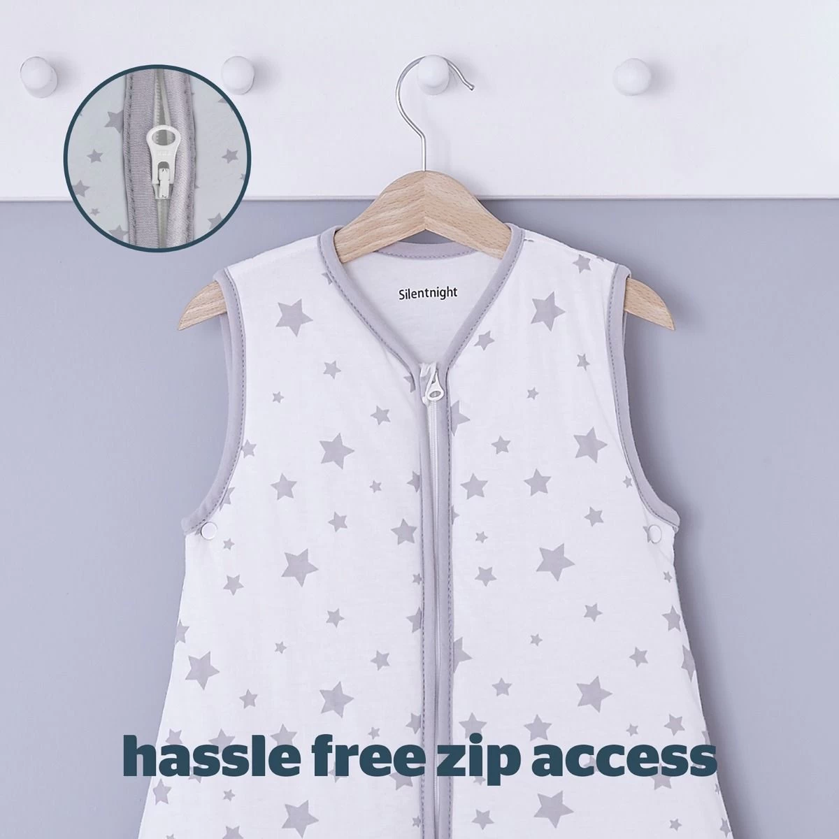 Silentnight Safe Nights Baby Sleeping Bag - Grey 4 Silentnight Safe Nights Baby Sleeping Bag - Grey - Image 4