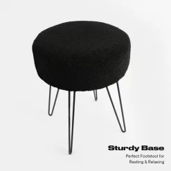 OHS Boucle Hairpin Stool - Black -Sienna Store ofchboubk 10s
