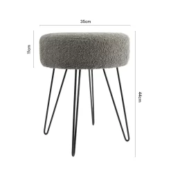 OHS Boucle Hairpin Stool - Charcoal -Sienna Store ofchbouc 8s