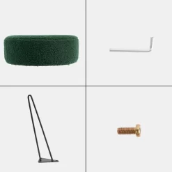 OHS Boucle Hairpin Stool - Forest Green -Sienna Store ofchboufg 6s
