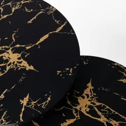 OHS Set Of 2 Marble Round Tables - Black -Sienna Store ofchmar 04