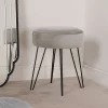 OHS Matte Velvet Hairpin Stool - Charcoal