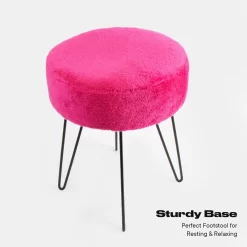 OHS Teddy Fleece Hairpin Stool - Fuchsia -Sienna Store ofchtedfu 10s