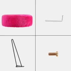 OHS Teddy Fleece Hairpin Stool - Fuchsia -Sienna Store ofchtedfu 6s