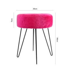 OHS Teddy Fleece Hairpin Stool - Fuchsia -Sienna Store ofchtedfu 7s