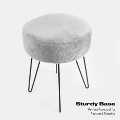 OHS Teddy Fleece Hairpin Stool - Grey -Sienna Store ofchtedgy 10s