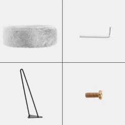 OHS Teddy Fleece Hairpin Stool - Grey -Sienna Store ofchtedgy 6s