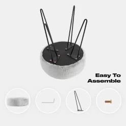 OHS Teddy Fleece Hairpin Stool - Grey -Sienna Store ofchtedgy 8s