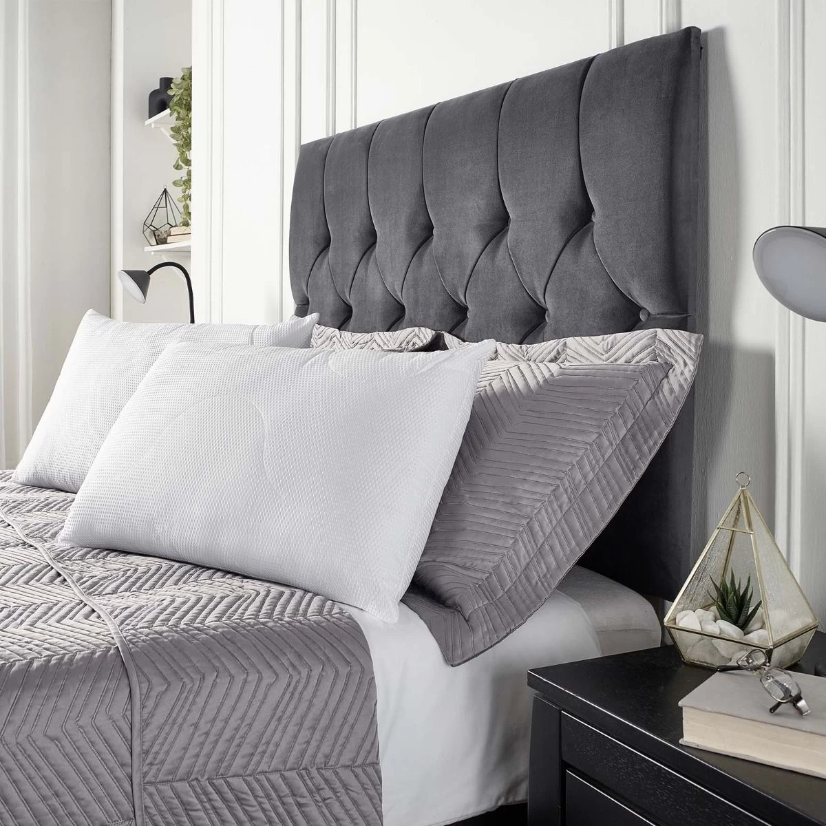 Downland Waffle Embossed Thermal Quilted Pillows - White 3 Downland Waffle Embossed Thermal Quilted Pillows - White - Image 3