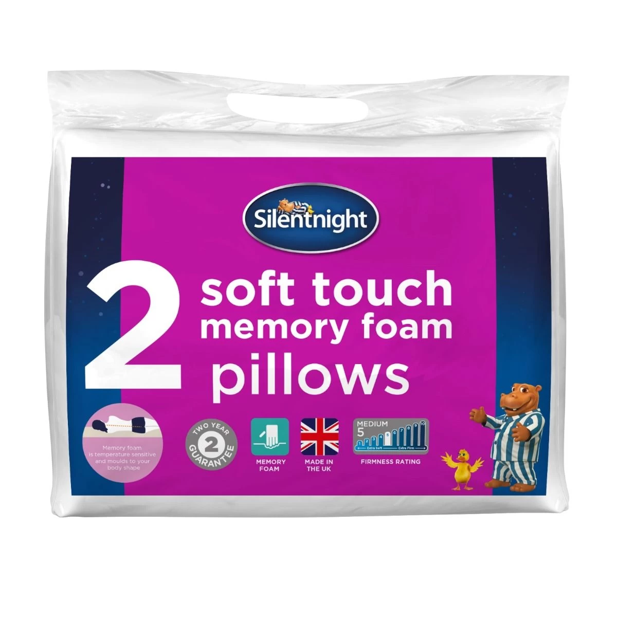 Silentnight Soft Touch Memory Foam Pillows - 2 Pack 1 Silentnight Soft Touch Memory Foam Pillows - 2 Pack
