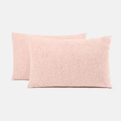 OHS 2 Pack Teddy Fleece Pillow - Blush