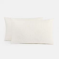 OHS 2 Pack Teddy Fleece Pillow - Cream