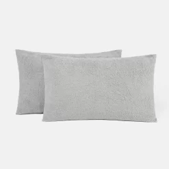OHS 2 Pack Teddy Fleece Pillow - Charcoal