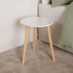 OHS Round Side Table - White